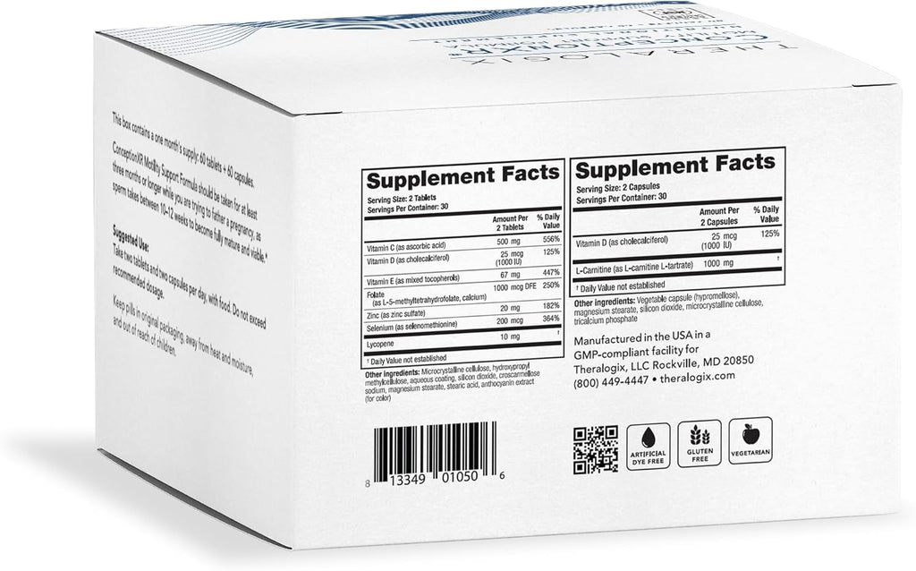 Theralogix ConceptionXR Motility Support Formula Men's Preconception Vitamins, 60 Tabs + 60 Caps C676