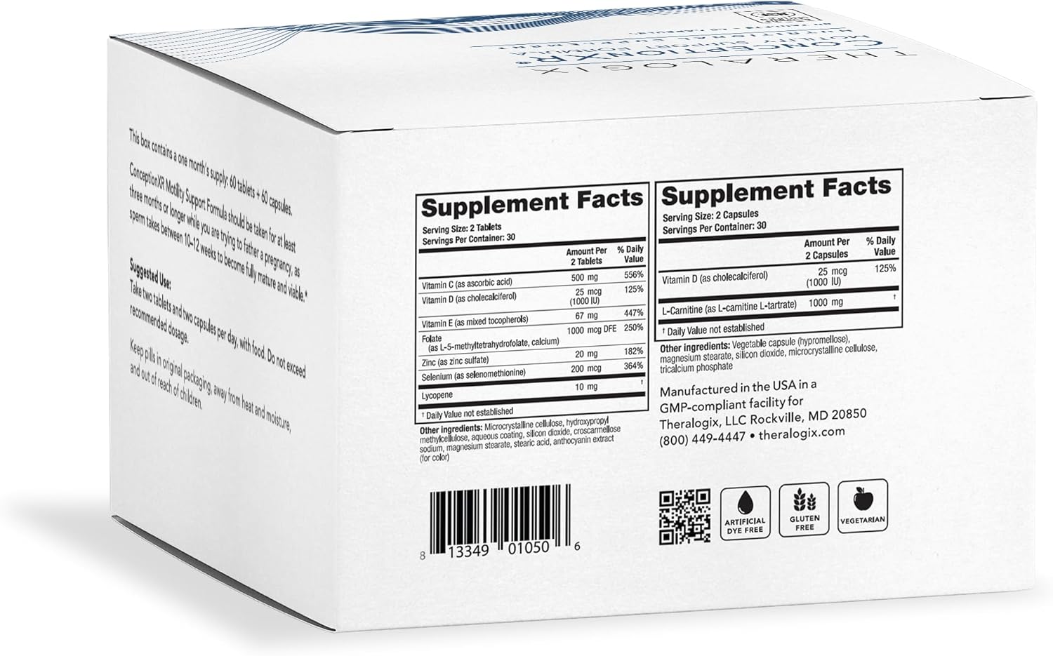 Theralogix ConceptionXR Motility Support Formula Men's Preconception Vitamins, 60 Tabs + 60 Caps C676