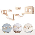 Cat Wall Furniture, Wall-Mounted Cat Climber Set with Cat Wall Shelves, Scratching Posts, Condo House, Ladder, Perches Wall-Mounted Climber Cat Shelves