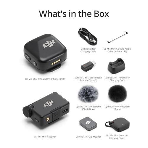 DJI Mic Mini Wireless Microphone for iPhone, Camera & Android V612
