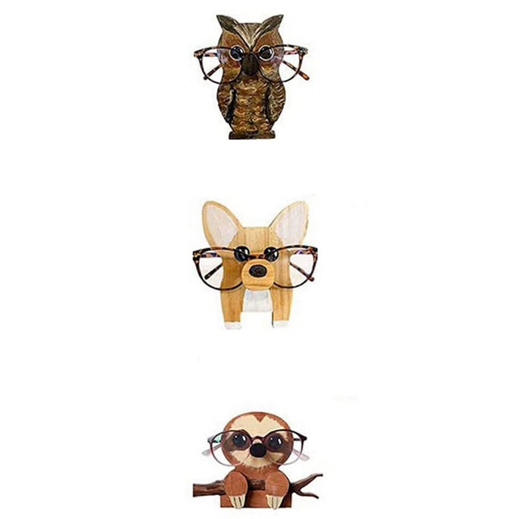 Wooden Animal Glasses Storage Ornaments Office Desktop Wooden Crafts Glasses Display Stand