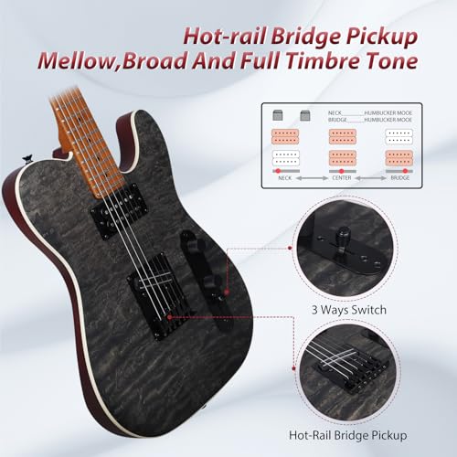 TOSTAR Electric Guitar Kit 39 Inch Solid Wood Right Handed with Amp, Mint Green X5652
