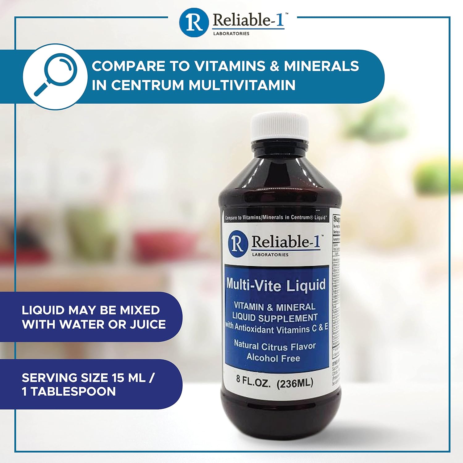 Multi-Vite Liquid Multivitamin for Adults, Antioxidant Supplement, 8 FL.OZ. S167949