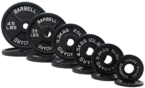 Olympic Cast Iron Weight Plates for Strength Training, Multiple Sizes S1890