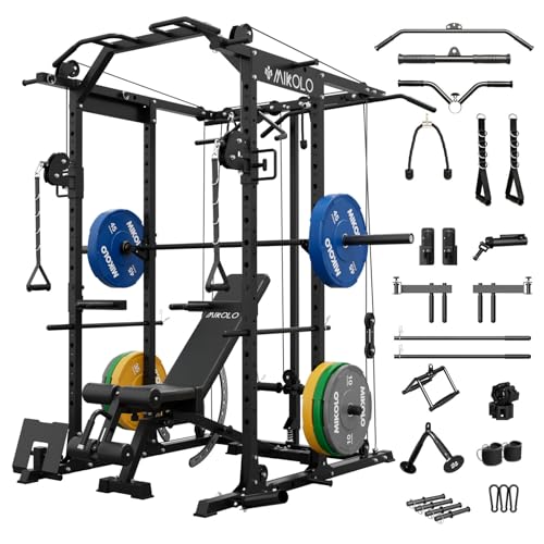 Mikolo Power Cage with Cable Crossover and LAT Pull Down System, 1500LBS I14340