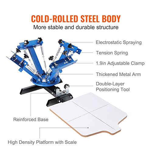 VEVOR Screen Printing Machine 1 Color 1 Station Silk Screen Printing Press for T-Shirt DIY C724866