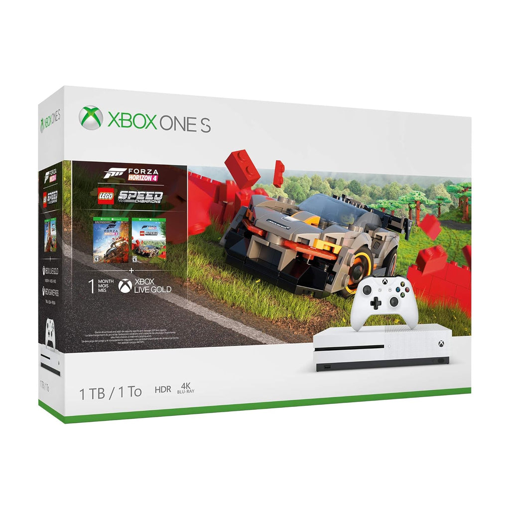 Microsoft Xbox One S 1TB Forza Horizon 4 LEGO® Speed Champions Bundle, White, 234-01121 (Renewed)