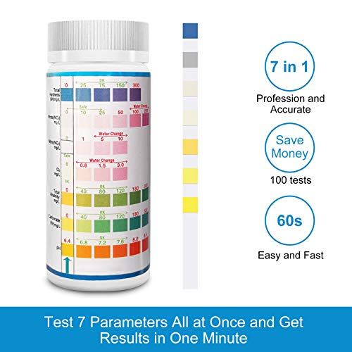 Aquarium Test Strips for Freshwater Fish Tank Water Testing Kit - 100 Strips D940578