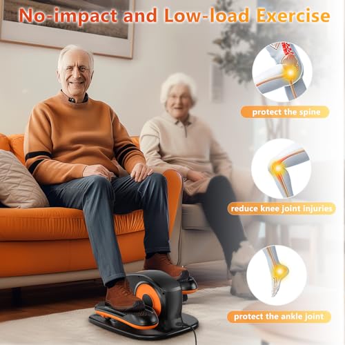 Under Desk Elliptical Machine with Remote, 15 Speeds, Portable Leg Exerciser for Seniors G6270