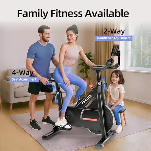 YESOUL Self-Powered Exercise Bike with LED Light Effects, Magnetic Resistance Indoor Cycling Bike P10924