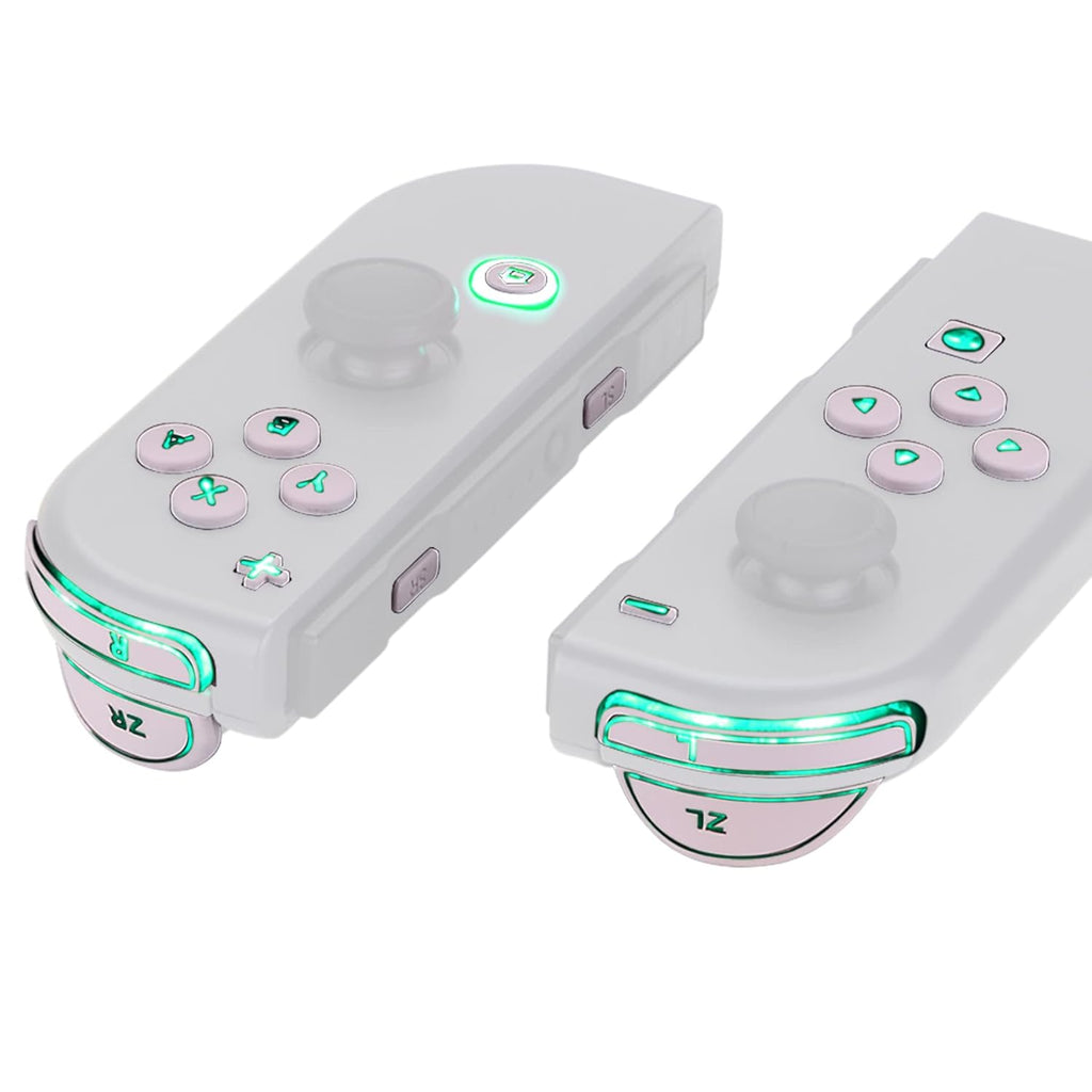 eXtremeRate 7 Colors 9 Modes NS Joycon DFS LED Kit, Multi-Colors Luminated Cherry Blossoms Pink Classical Symbols ABXY Trigger Face Button for Nintendo Switch Joy-Con Controller - Joycon NOT Included