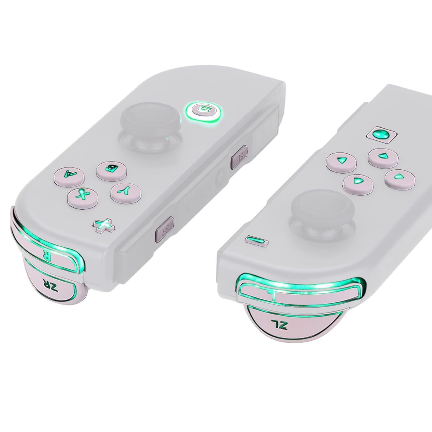 eXtremeRate 7 Colors 9 Modes NS Joycon DFS LED Kit, Multi-Colors Luminated Cherry Blossoms Pink Classical Symbols ABXY Trigger Face Button for Nintendo Switch Joy-Con Controller - Joycon NOT Included