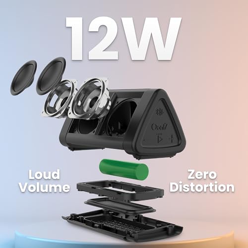 OontZ Angle 3 Portable Bluetooth 5.4 Speaker, IPX5 Water-Resistant, Black V1239