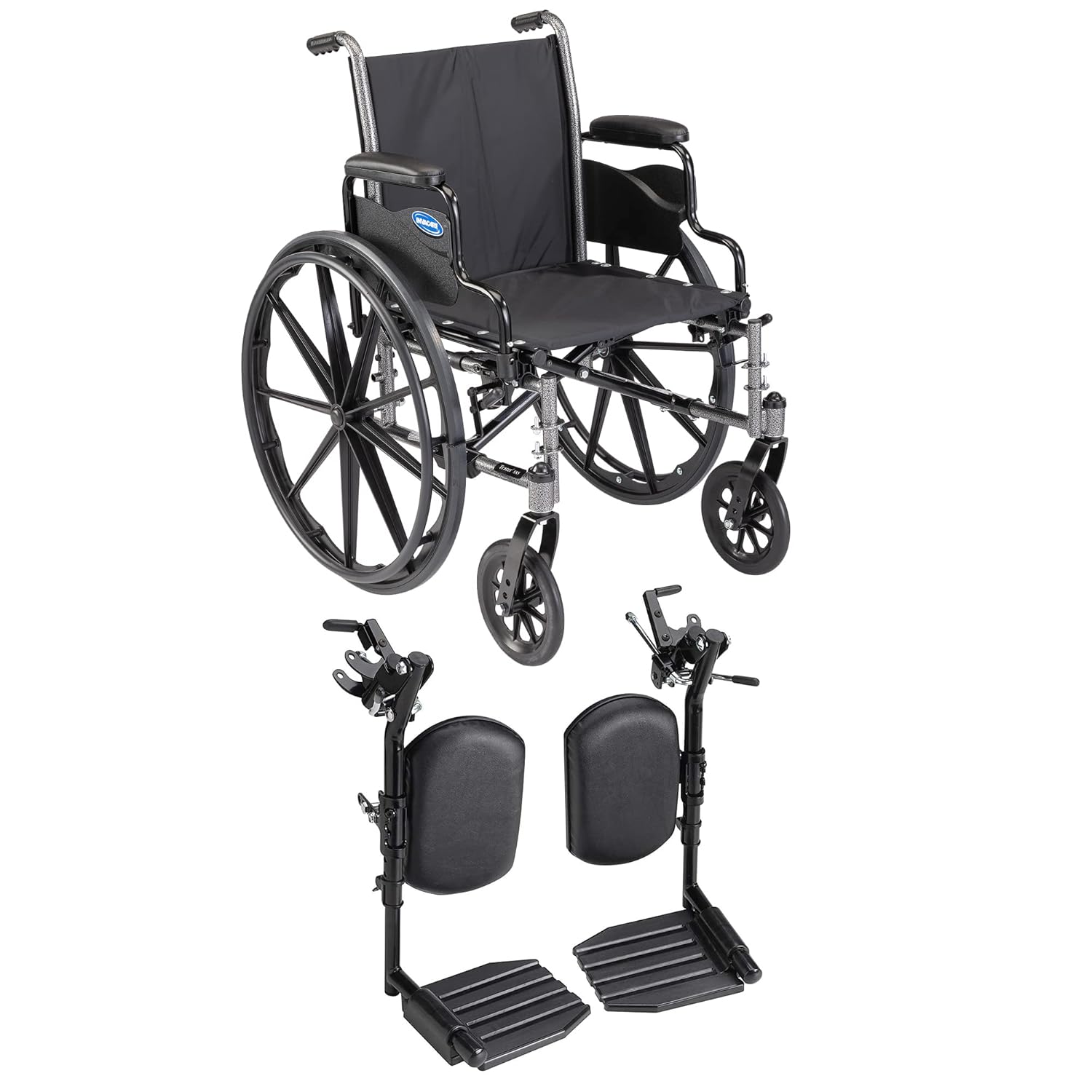 Invacare Tracer SX5 Wheelchair for Adults Everyday Folding 22 Inch Seat Padded Legrests & Desk Arms