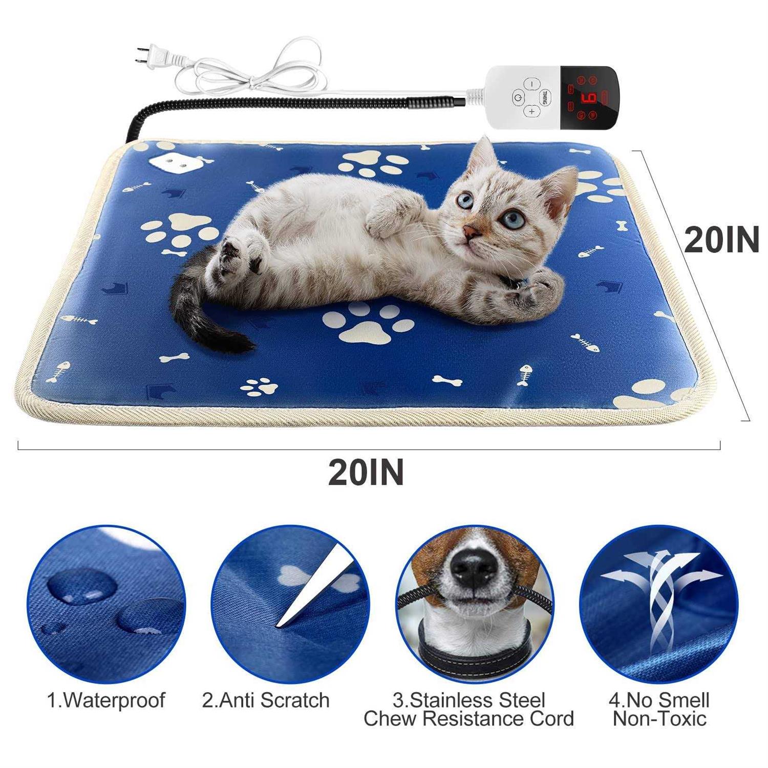 MILIFUN Pet Heating Pad for Cats and Dogs Indoor Warming Mat E266368