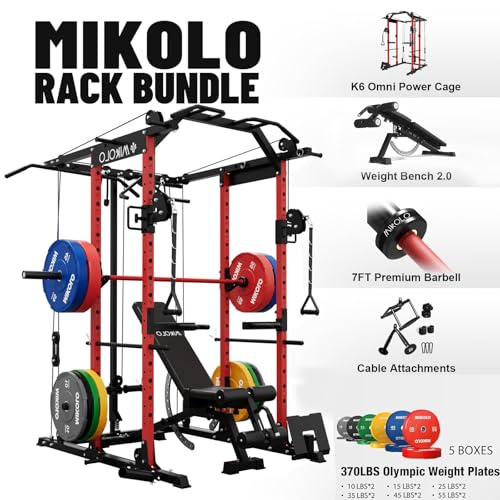 Mikolo Power Cage with Cable Crossover and LAT Pull Down System, 1500LBS I14340