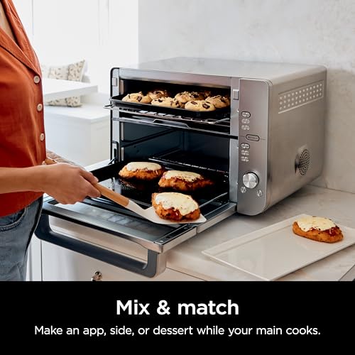 Ninja DCT451 12-in-1 Smart Double Oven with FlexDoor, Stainless Steel P340