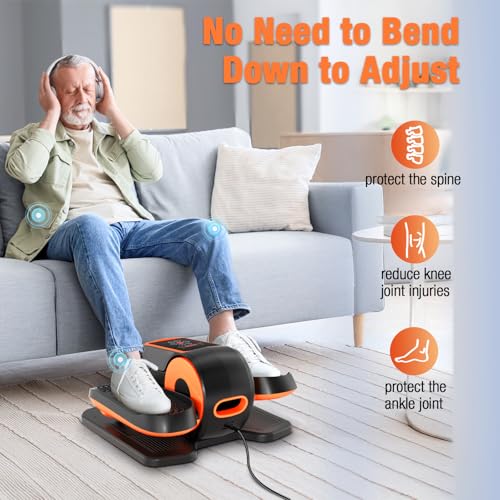 Under Desk Elliptical Machine with Remote, 15 Speeds, Portable Leg Exerciser for Seniors G6270