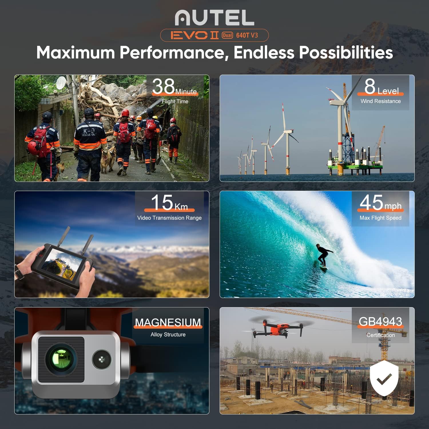 Autel Robotics EVO II Dual 640T V3 Thermal Imaging Drone O562