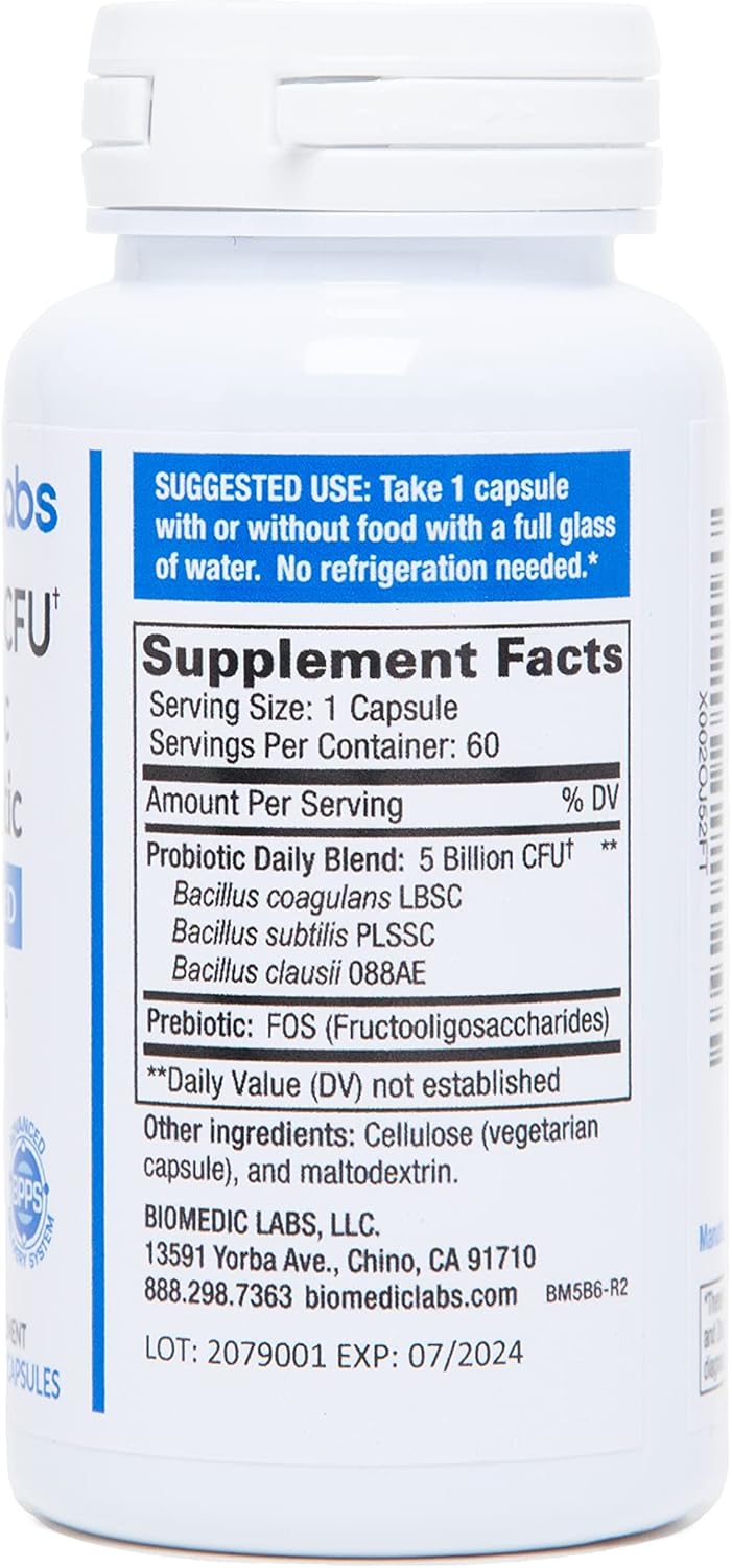 Probiotic Rx 5 Billion CFU Spore-Based Probiotic + Prebiotic, 60-Day Supply I609423