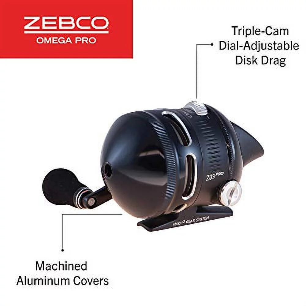 Zebco Omega Pro Spincast Fishing Reel, Size 20, Left or Right-Hand Retrieve V2972