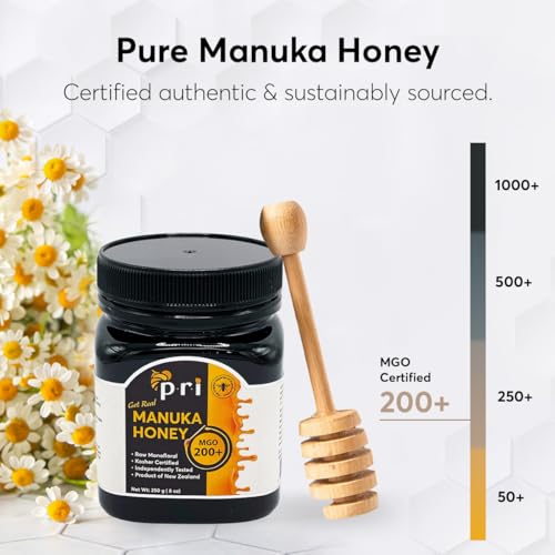 PRI Manuka Honey MGO 200+ Raw, 500g Jar K858