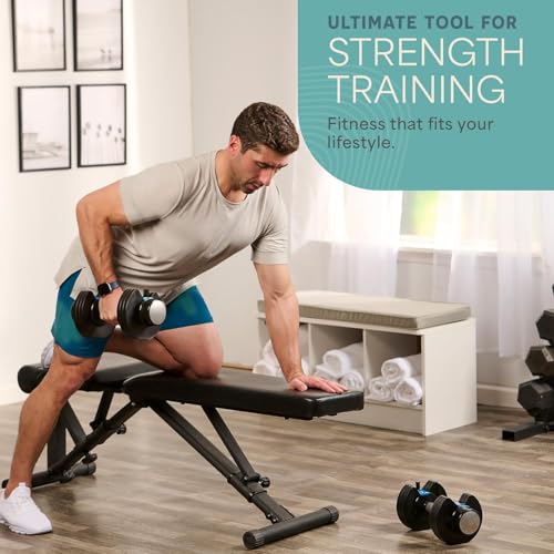 Lifepro Adjustable Dumbbells Set with Rack, 5-in-1, 15-55lb, Home Gym K99628