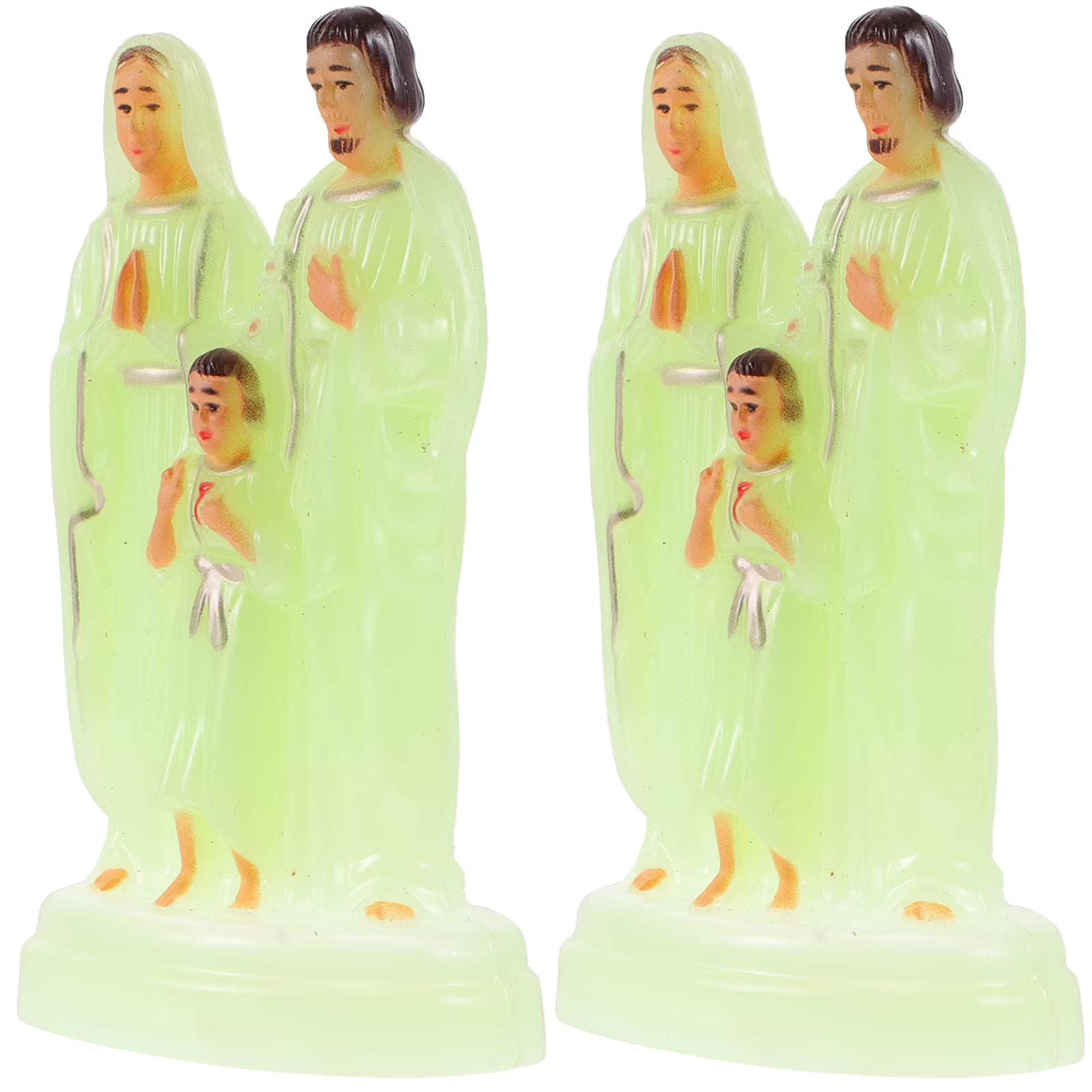 2 Pcs Desktop Decorations Home Luminous Ornament Church Statue Baby
