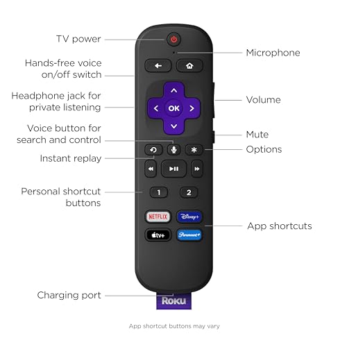 Roku Voice Remote Pro Rechargeable with Hands-free Voice Controls S922176