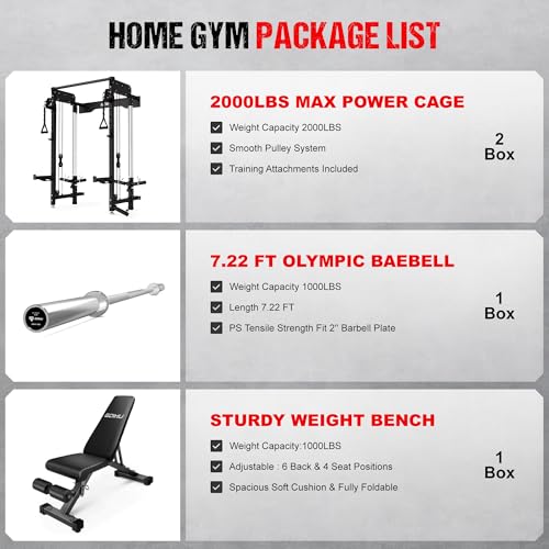 WM3-V4 Folding Wall Mounted Squat Rack with Dual Pulley System L11563