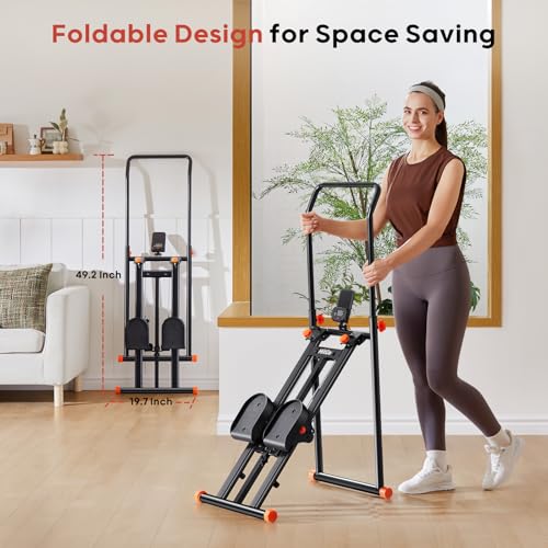 Foldable Stair Stepper Machine with Adjustable Handlebar for Home Gym E5858