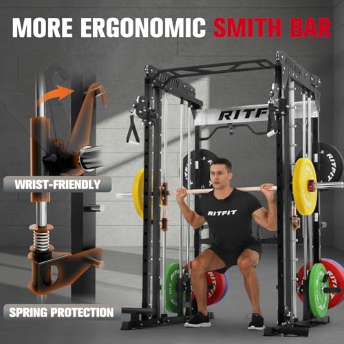 RitFit M1 & M1 Pro Smith Machine with Cable Crossover System for Home Gym Y659852