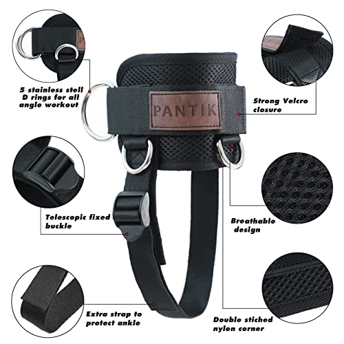 Adjustable Cable Ankle Strap with Neoprene Padded Steel D-Ring L42135