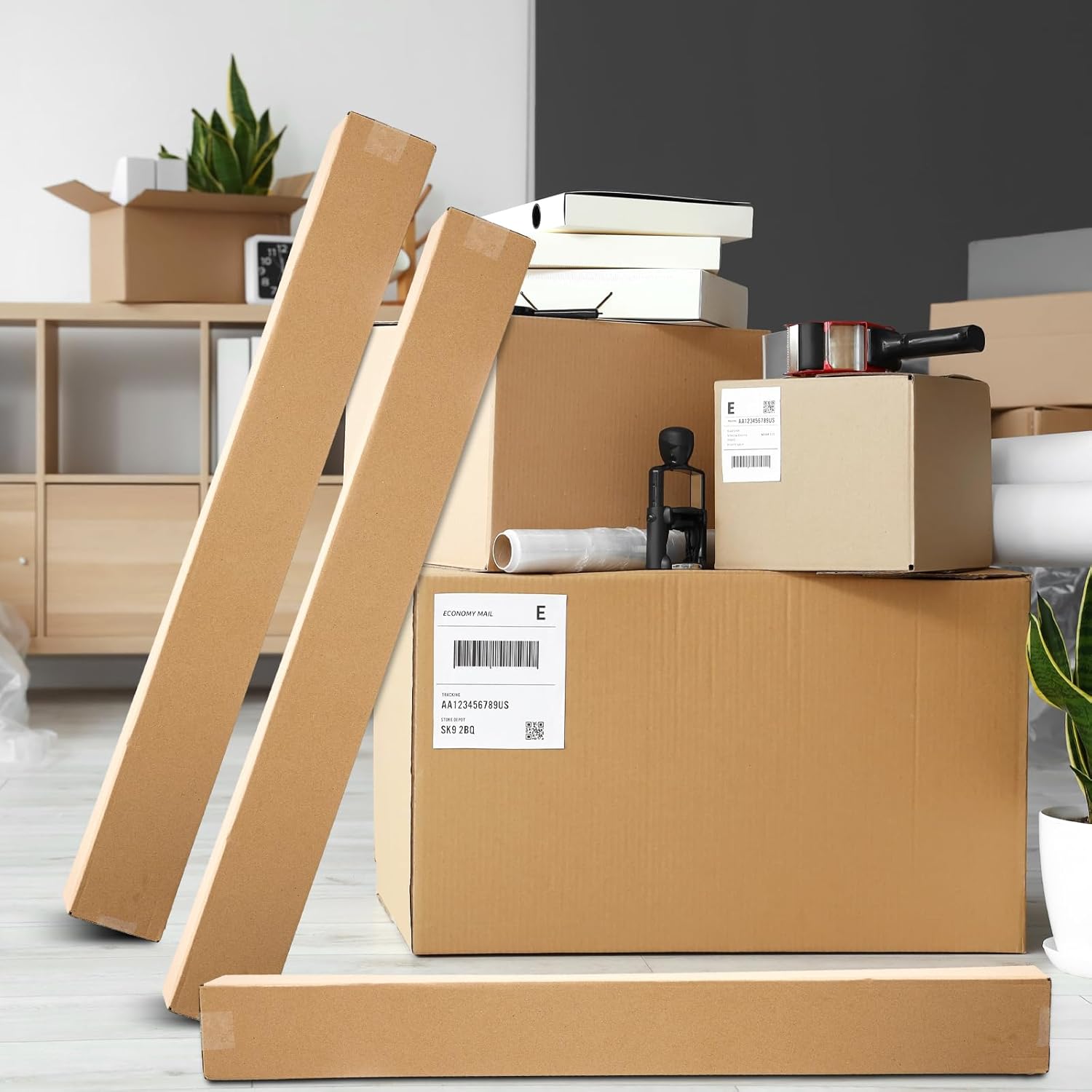Qilery 30 Pcs Corrugated Boxes for Moving and Shipping (4x4x48 Inches) J366