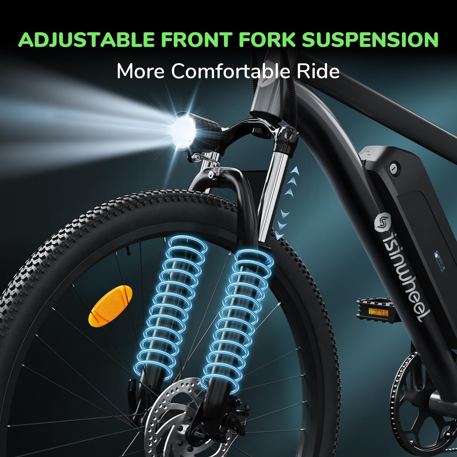 isinwheel M10 Electric Bike for Adults with Removable Battery, 500W Motor, 26" Tires M7371