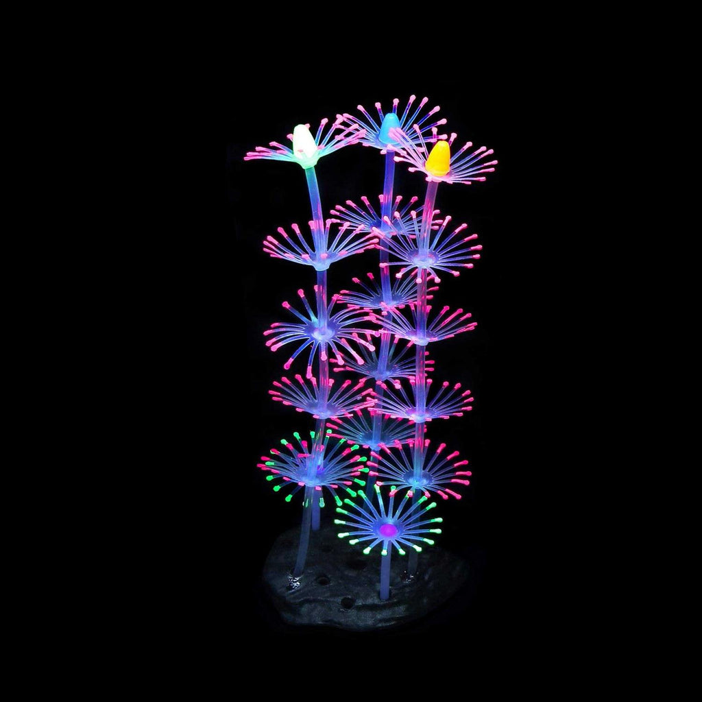 Lpraer 4 Pack Glowing Coral Reef Aquarium Decorations Silicone Y3567