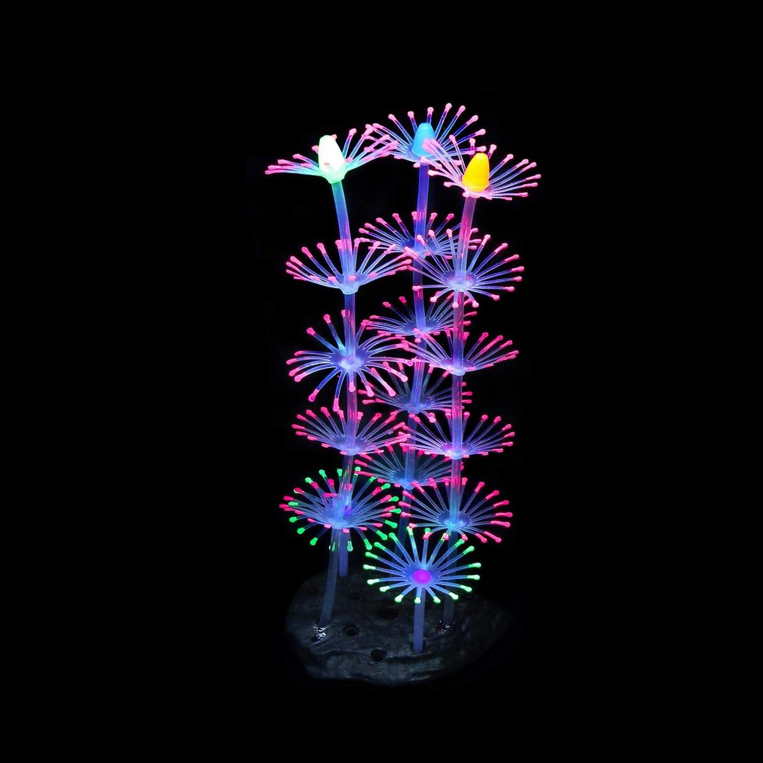 Lpraer 4 Pack Glowing Coral Reef Aquarium Decorations Silicone Y3567