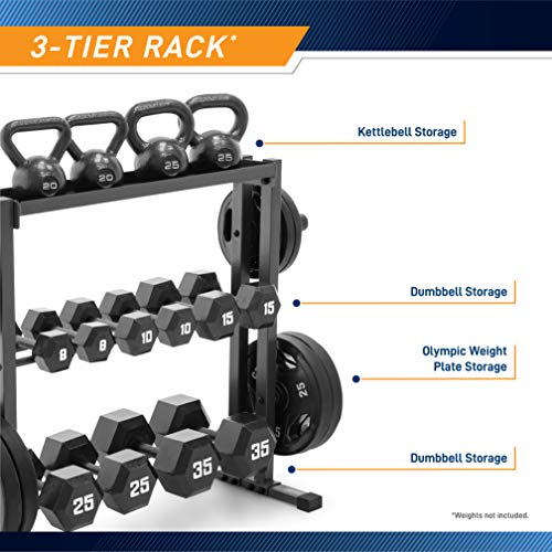 Marcy Weight Storage Organizer Rack for Dumbbells, Kettlebells & Plates W39798