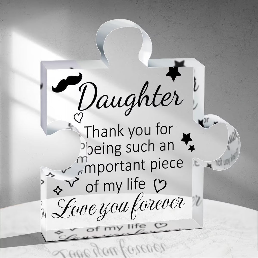 Acrylic Desk Plaque Gift Ornament for Daughter "You Will Always Be My Baby Girl" - Gift from Mom, Dad for Birthday, Graduation, Wedding, Halloween, Thanksgiving, Christmas