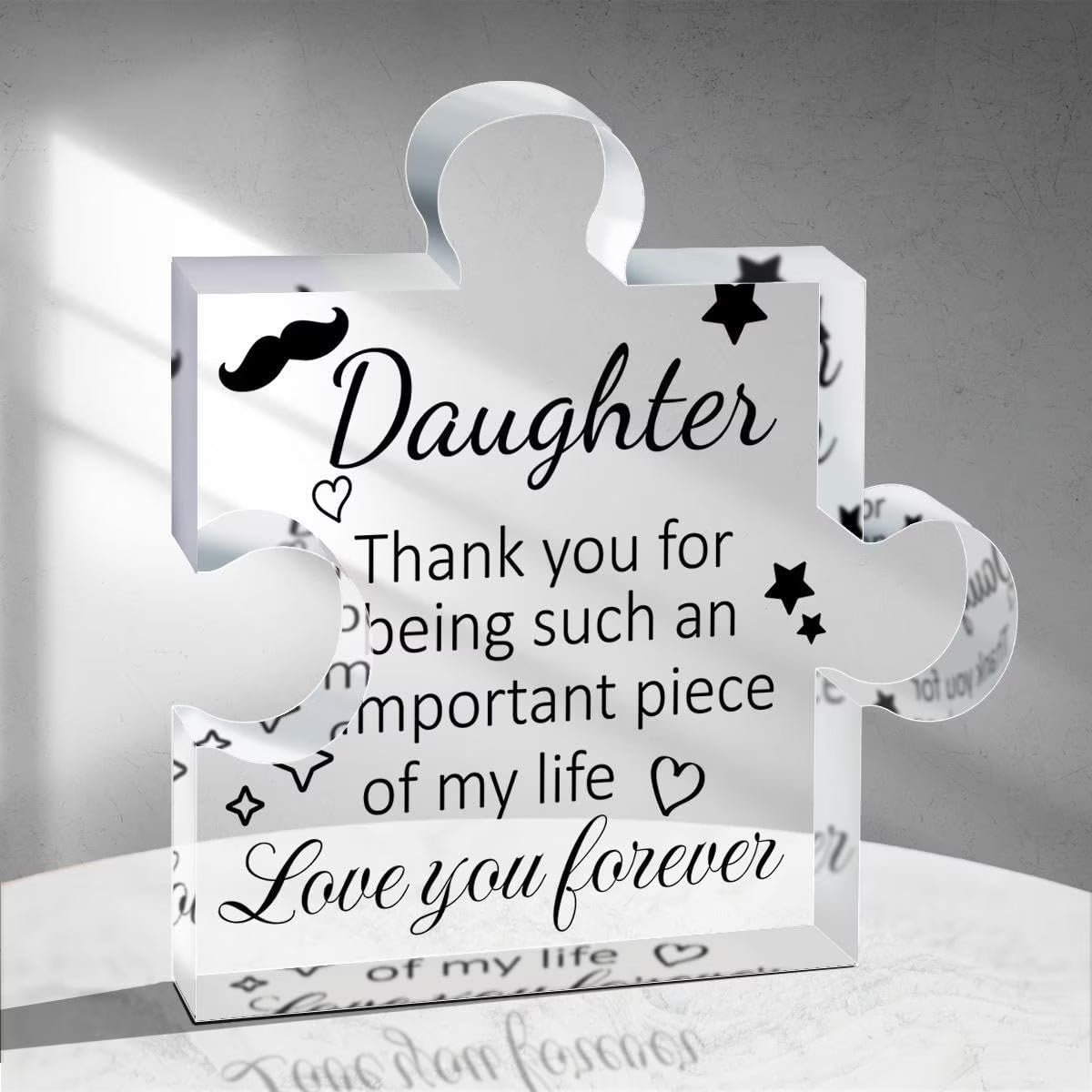 Acrylic Desk Plaque Gift Ornament for Daughter "You Will Always Be My Baby Girl" - Gift from Mom, Dad for Birthday, Graduation, Wedding, Halloween, Thanksgiving, Christmas