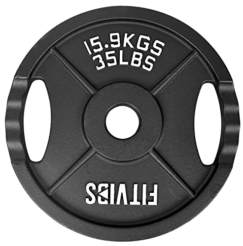 Olympic Cast Iron Weight Plates for Strength Training, Multiple Sizes S1890