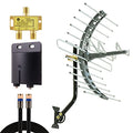 GE Outdoor Amplified TV Antenna, Long Range Weather Resistant, Digital HD 4K 1080P VHF UHF HDTV, Includes J Mount, Outdoor Amplifier, 50 ft. Coax Cable, 2-Way Splitter 2500 MHz