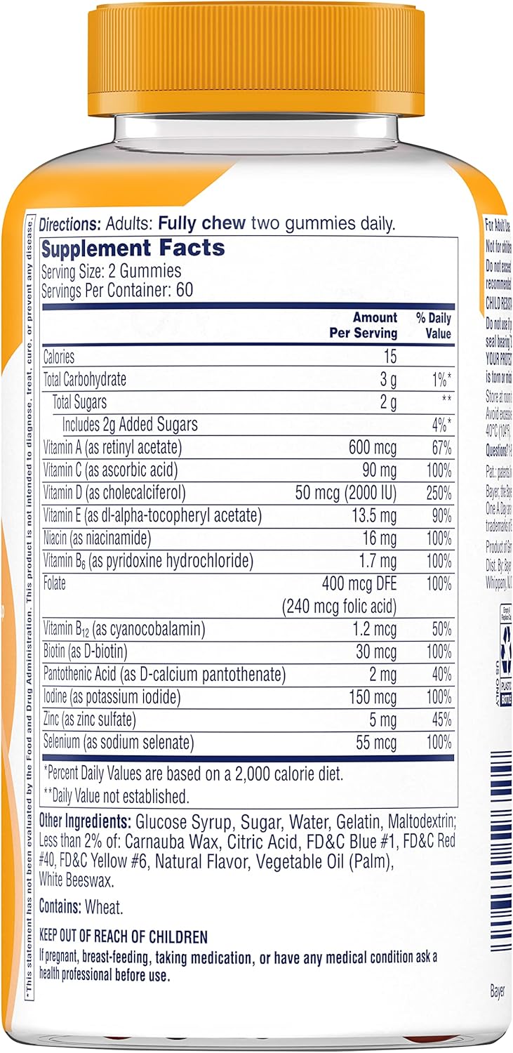 ONE A DAY Multi+ Immune Support Gummies, Multivitamin with Vitamins C, D, E, A & Zinc, 120 Count X595