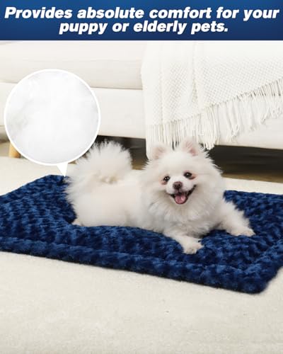 Washable Dog Bed Mat Ultra Soft Crate Pad for Large Dogs, 41 x 27 Inch, Gray K707024