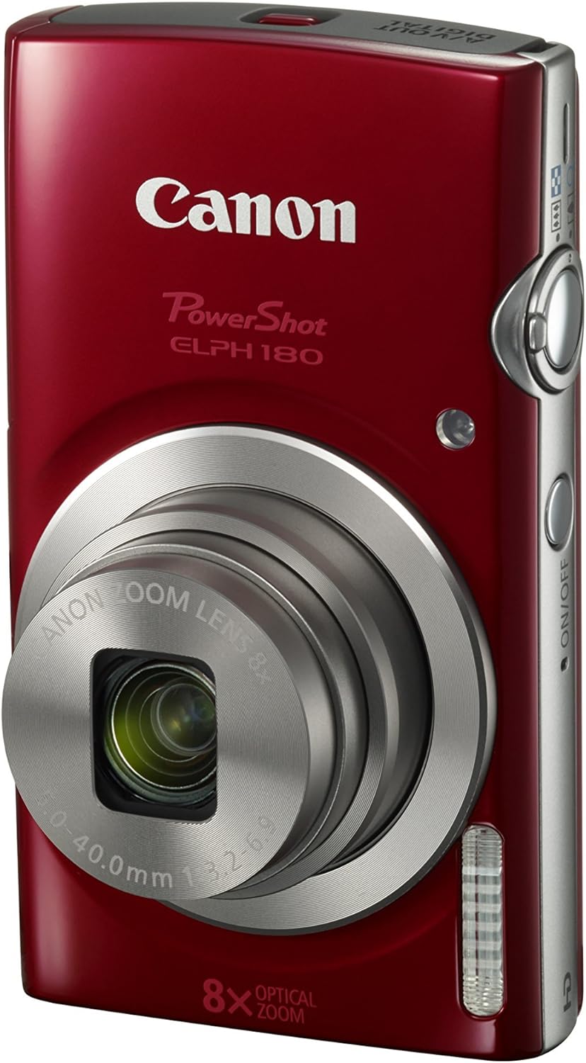 Canon PowerShot ELPH 180 Digital Camera, Red (Renewed) I4872