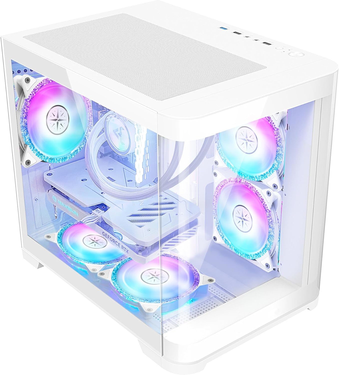 Poseidon White Gaming PC Desktop AMD Ryzen 7 5700X RTX 4060 32GB DDR4 2TB SSD Windows 11 Pro L839