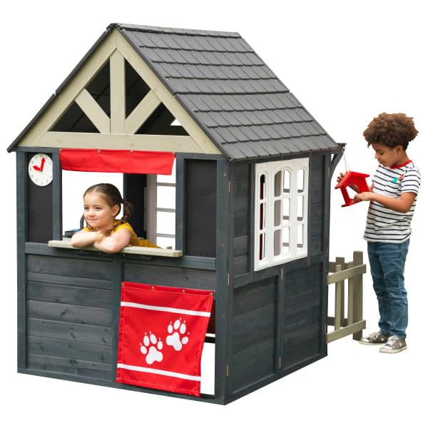 KidKraft Riverscape Wooden Playhouse with Working Doorbell and Kitchen D436389