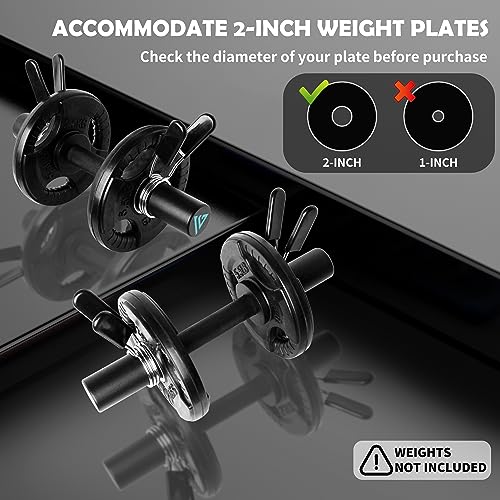 Olympic Dumbbell Handle 16" for 2-Inch Weight Plates, 2 Spring Collars Included A1556