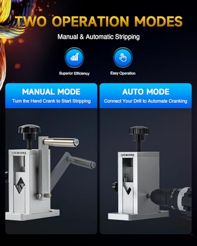 CREWORKS Manual Wire Stripper Machine for 1.5-25mm Scrap Wire P3379