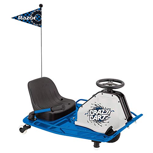Razor Crazy Cart – 12 MPH (19 KMH) Ultimate Drifting Machine with 40 Min Ride Time, High-Torque Motor and Pro-Style Drift Bar for Extreme Fun, Blue